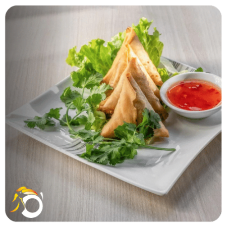 Samoussas à la viande et aux petits légumes